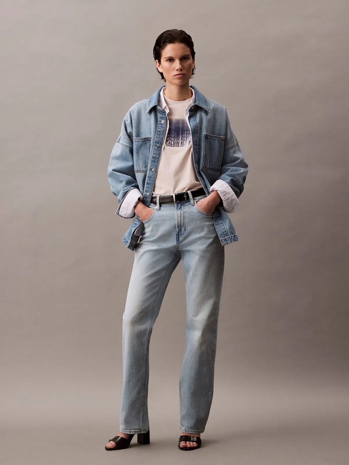 Jeans High Rise Straight Marbled Bea - Imagen 2