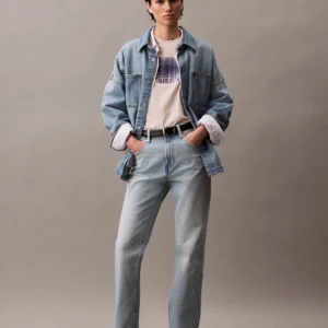 Jeans High Rise Straight Marbled Bea