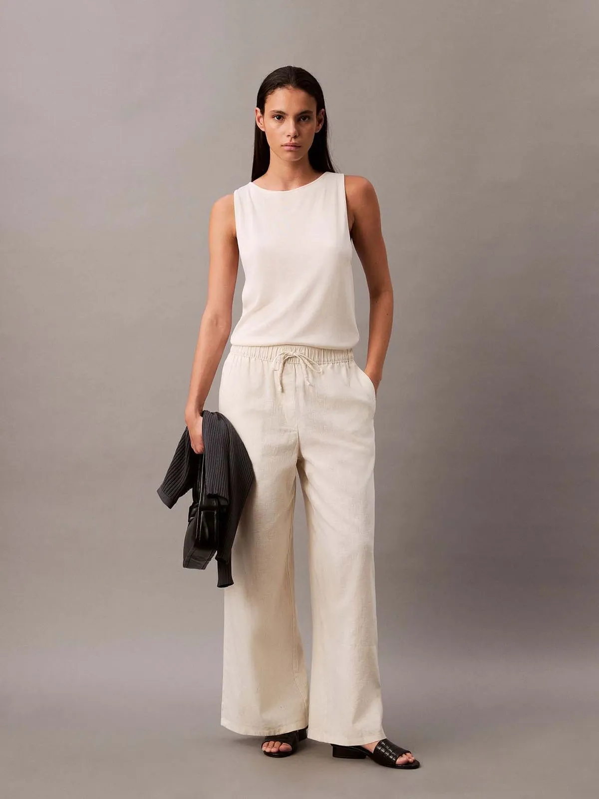 Pantalón de Lino con Cintura Elástica - Imagen 2
