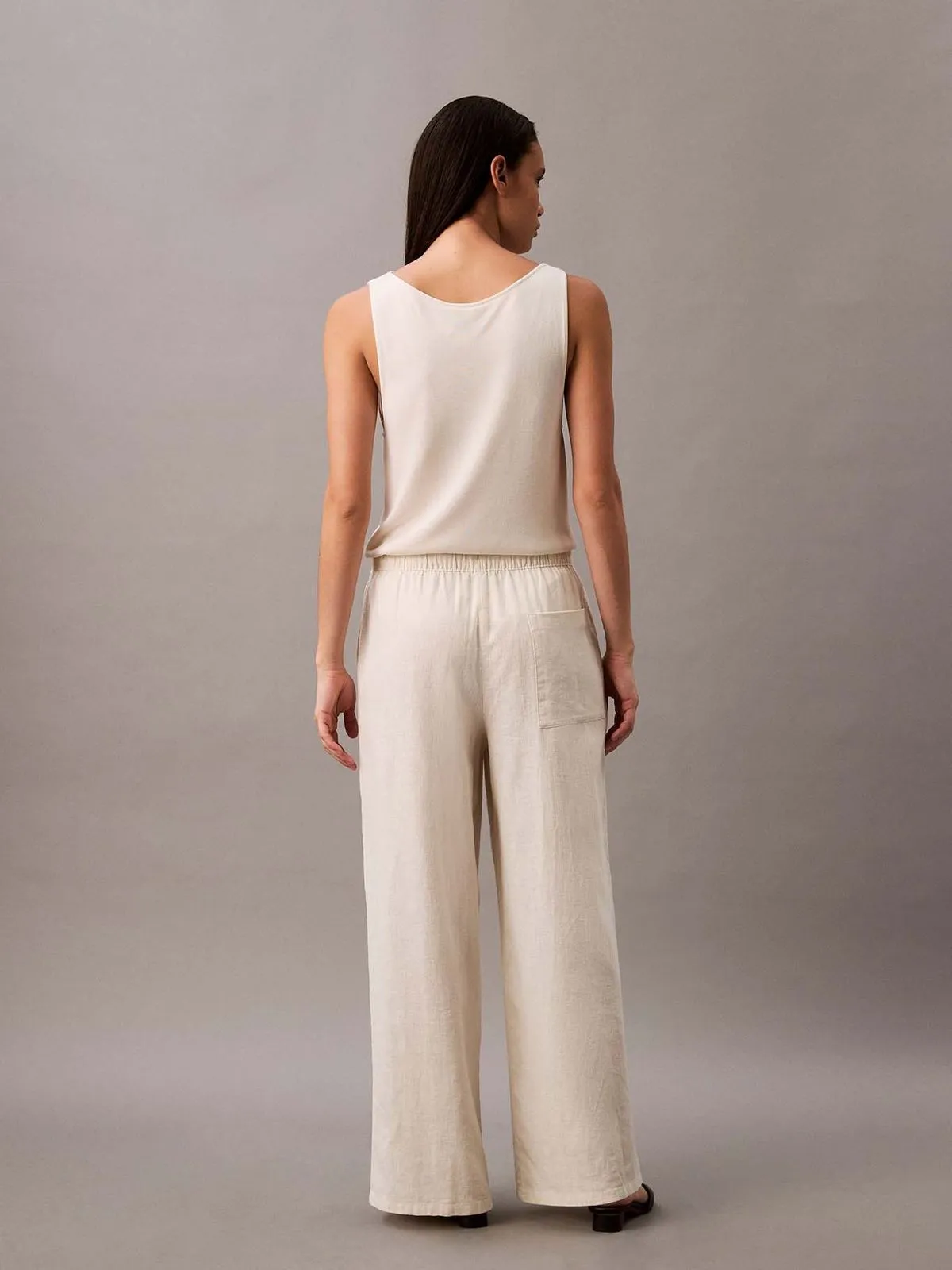 Pantalón de Lino con Cintura Elástica - Imagen 3