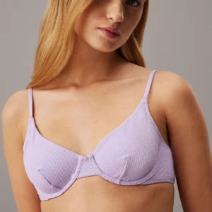 Parte Superior de Bikini CK Monogram Texture